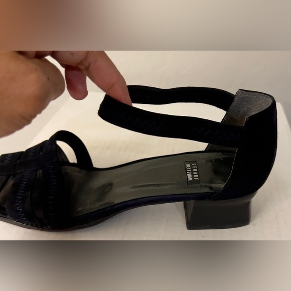 Stuart Weitzman black open toe leather sandals with ankle strap size 9AA - Picture 7 of 12
